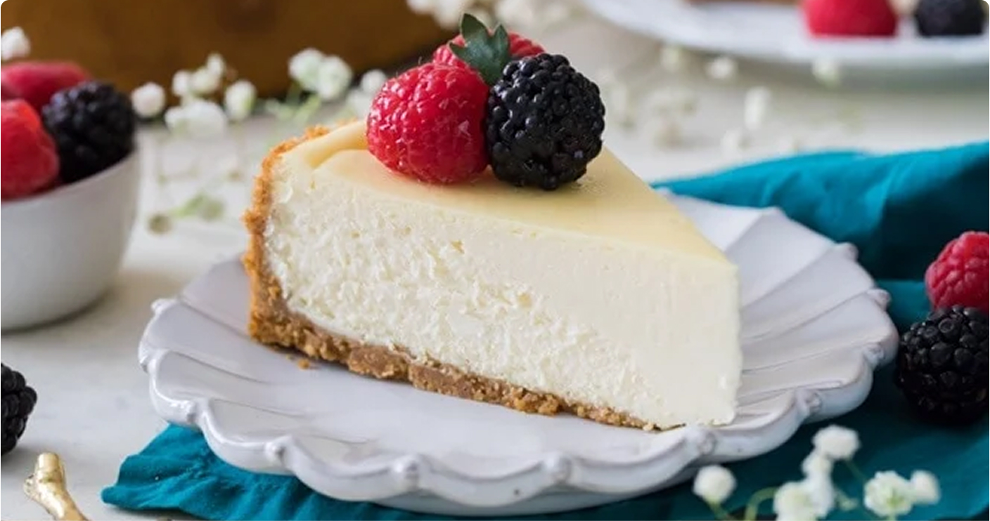 Imagen de un cheesecake de fresas
